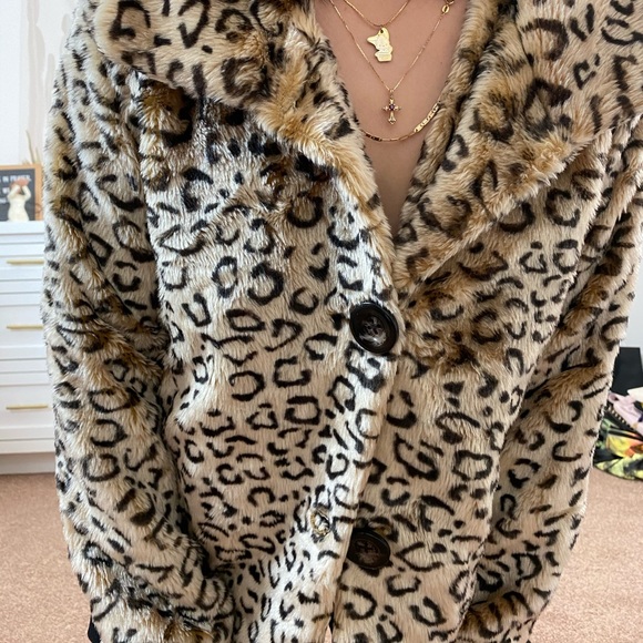 BLACK POPPY Faux Fur Leopard Jacket - Picture 9 of 15